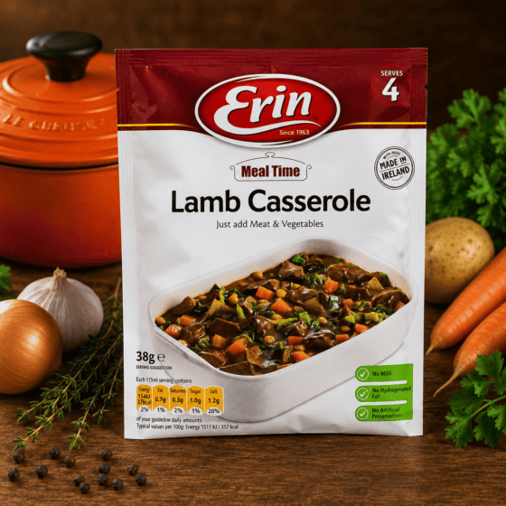 Erin Lamb Casserole 40g packet with vegetables and casserole pot