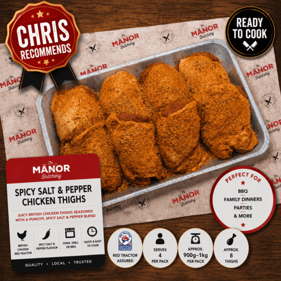 Spicy Salt & Pepper Chicken Thighs from Manor Butchery