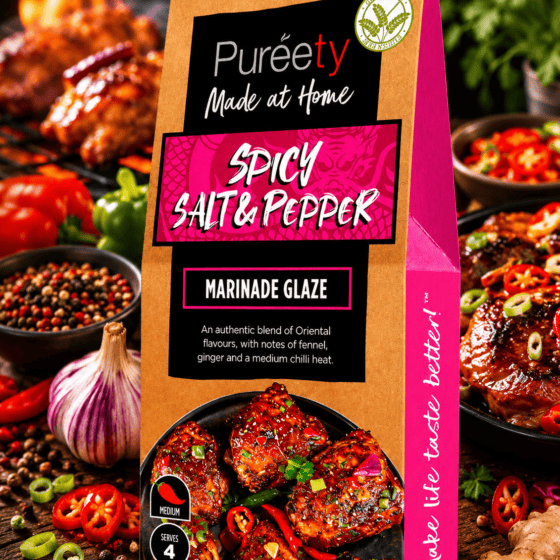 Pureety Made at Home Spicy Salt & Pepper Marinade Glaze 40g gluten free oriental marinade