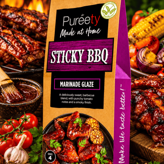 Pureety Made at Home Sticky BBQ Marinade Glaze 40g gluten free sweet and smoky barbecue glaze