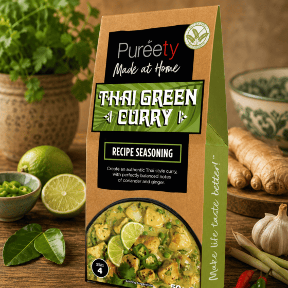 Pureety Made at Home Thai Green Curry Recipe Seasoning 50g Gluten Free Thai Curry Mix