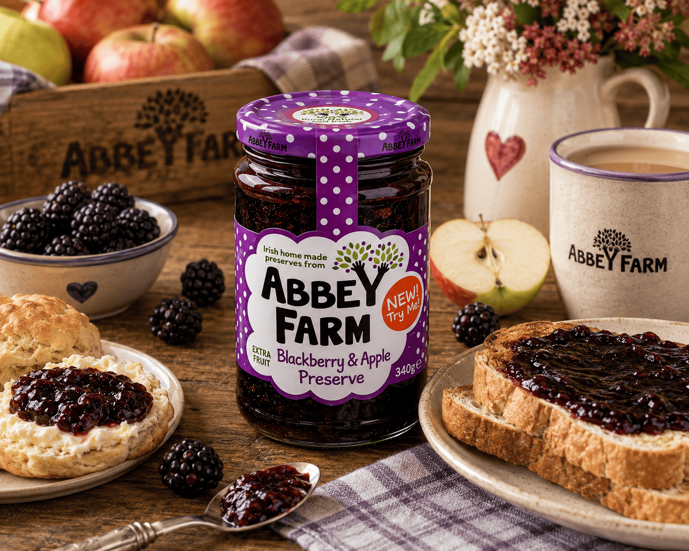Abbey Farm Blackberry & Apple Preserve 340g
