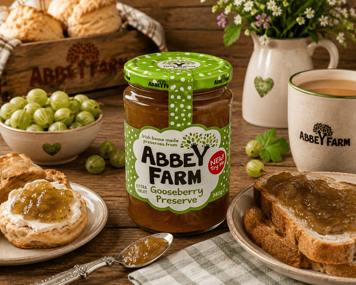 Abbey Farm Gooseberry Jam 340g