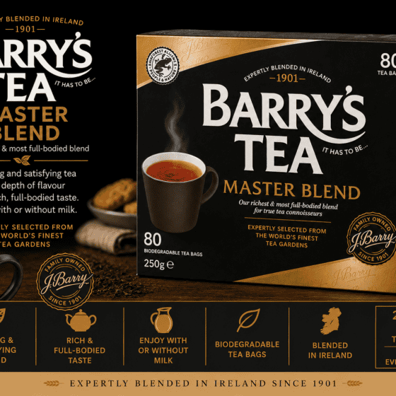 Barry's Tea Master Blend 80 Tea Bags 250g product information